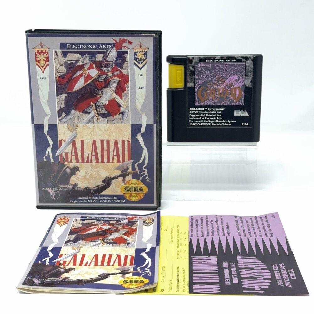 Galahad Sega Genesis 1992 Complete CIB Inserts Refurbished Tested